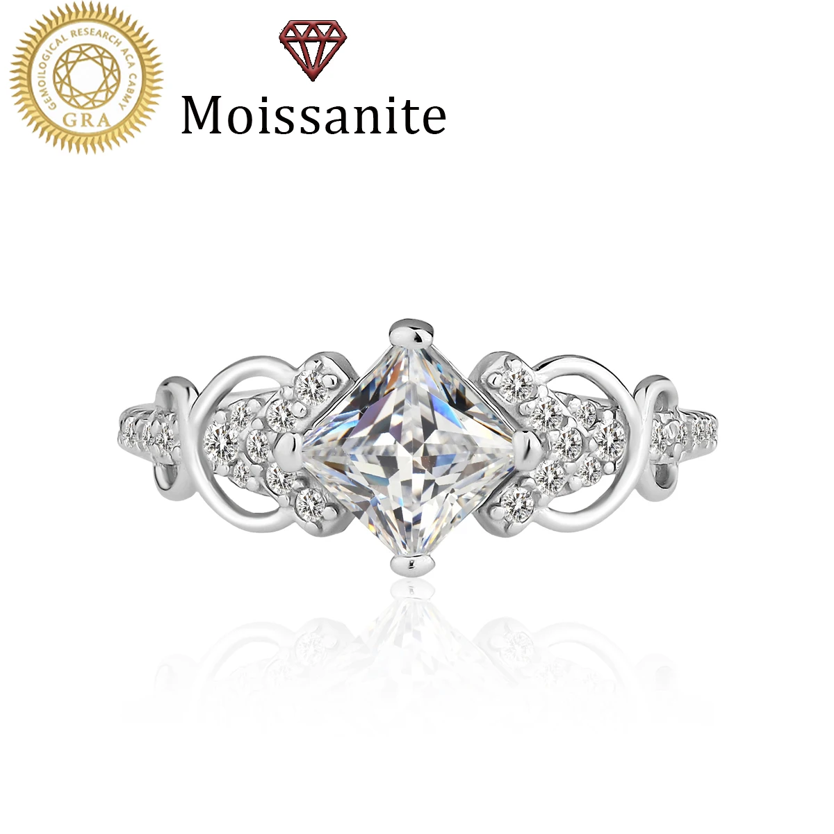 

1 шт. Женское обручальное кольцо в стиле принцессы, 2 г, серебро 925 пробы, 1 карат, муассанит, роскошный богемный дворцовый стиль, для помолвки, свадьбы, годовщины, подарка на День святого Валентина, с сертификатом о муассаните и изысканной подарочной уп