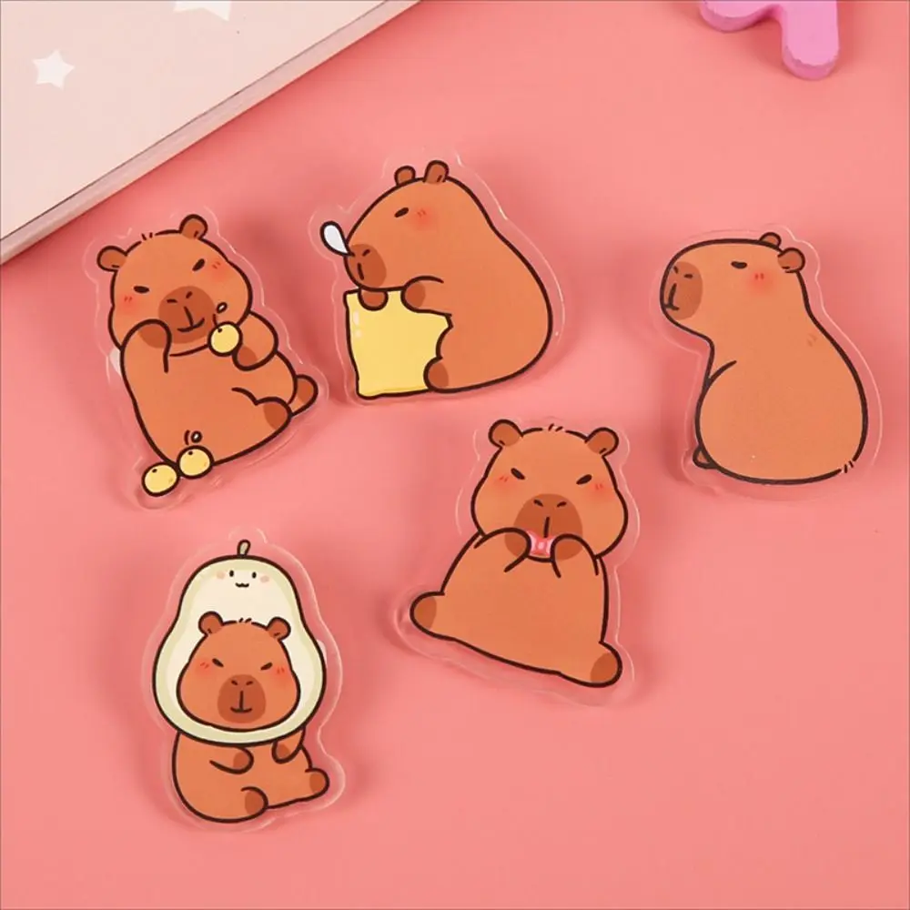 Cartoon Breastpin Acrylic Capybara Pin Cute Lapel Capybara Brooch Creative Funny Kapibara Badge Backpack Decor