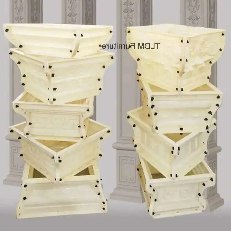 European Square Roman Column Mold for Column Head Foot Cap Molds Villa Home Gate Square Column Molds Cast-in-place Cement Mold