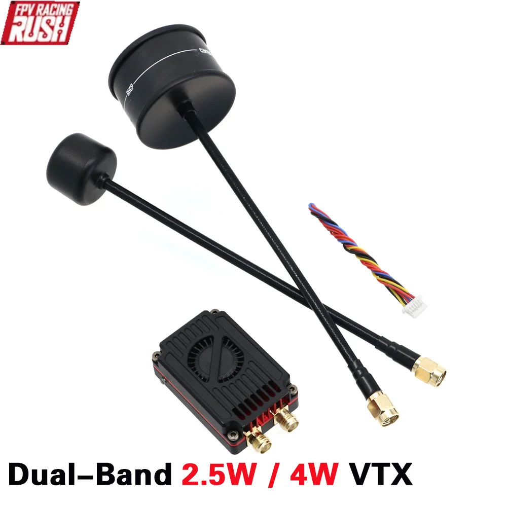 RUSHFPV OverShoot Dual Band FPV VTX 1.3GHz 3.3GHz 4W High Power Video Transmitter Module IRC Tramp Long Range