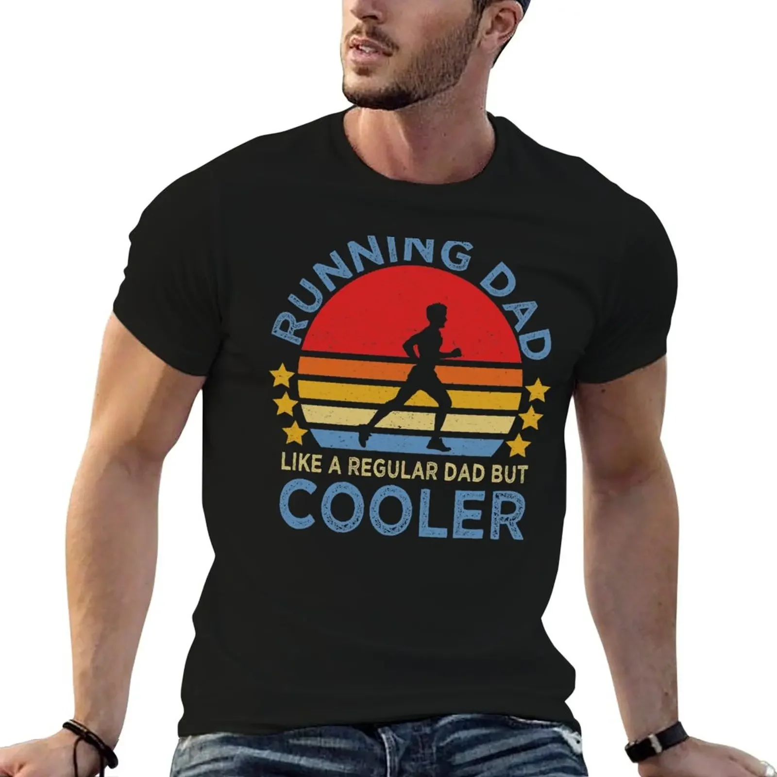 Running Dad, Funny Vintage Marathon Runner Father's Day Gift T-Shirt tees custom shirt oversizeds men workout shirt