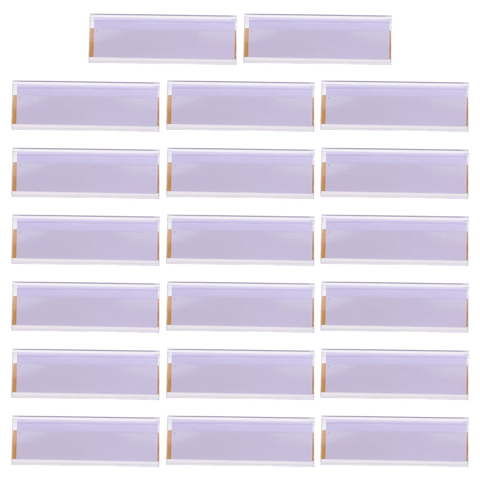 

20Pcs Clear PVC Adhesive Label Holders for Shelf Price Tags Office Organization Library Supplies Storage Box Label Holder