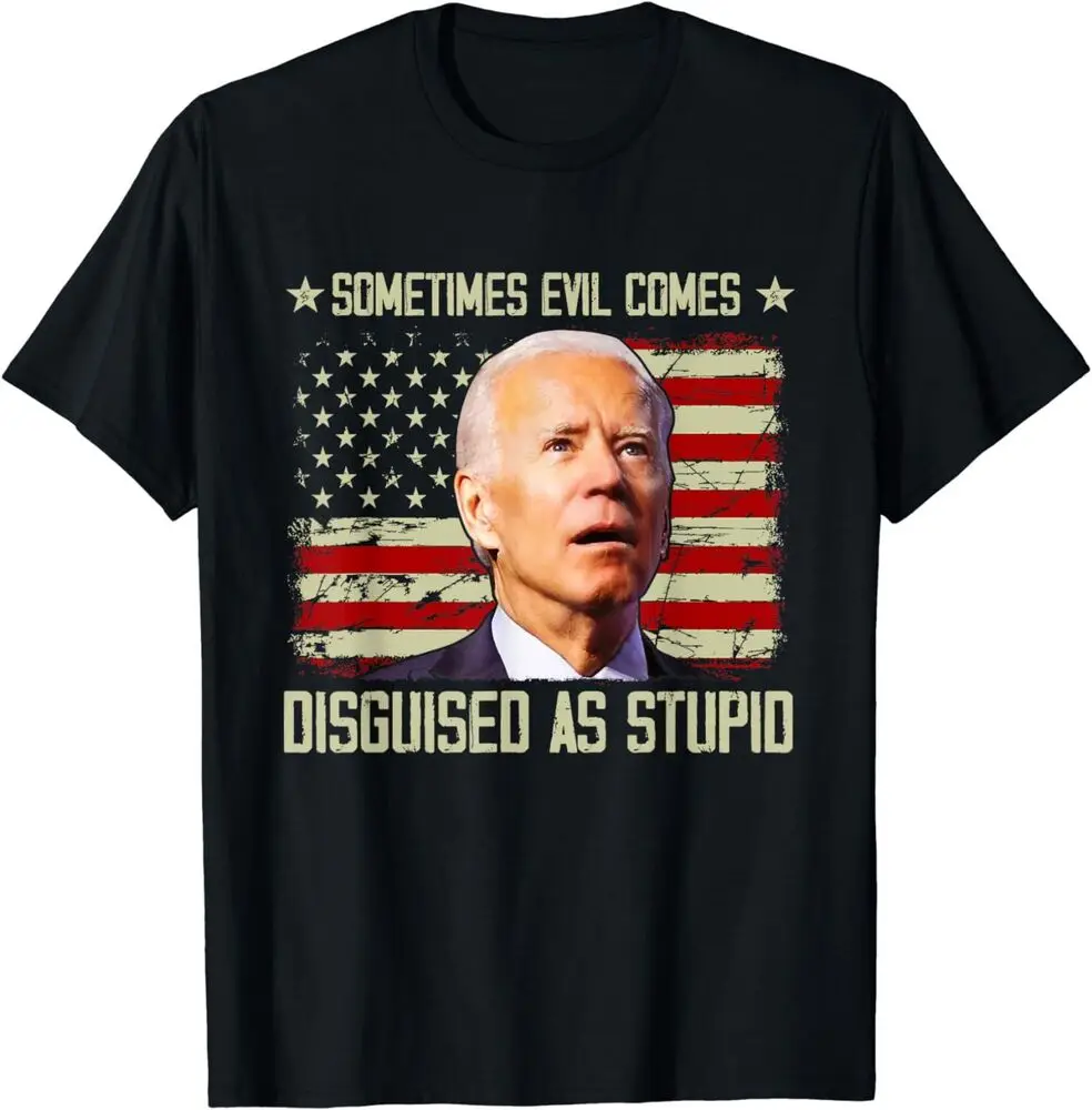 Sometimes Evil Comes Disguised As Stupid US Flag Vintage Unisex T-Shirt