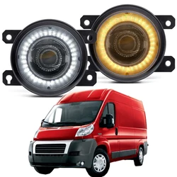2 X Car LED Lens Fog Light Assembly For Fiat Ducato 250-290 2014-2020 30W 4000LM Angel Eye Daytime Running Light DRL H11 12V