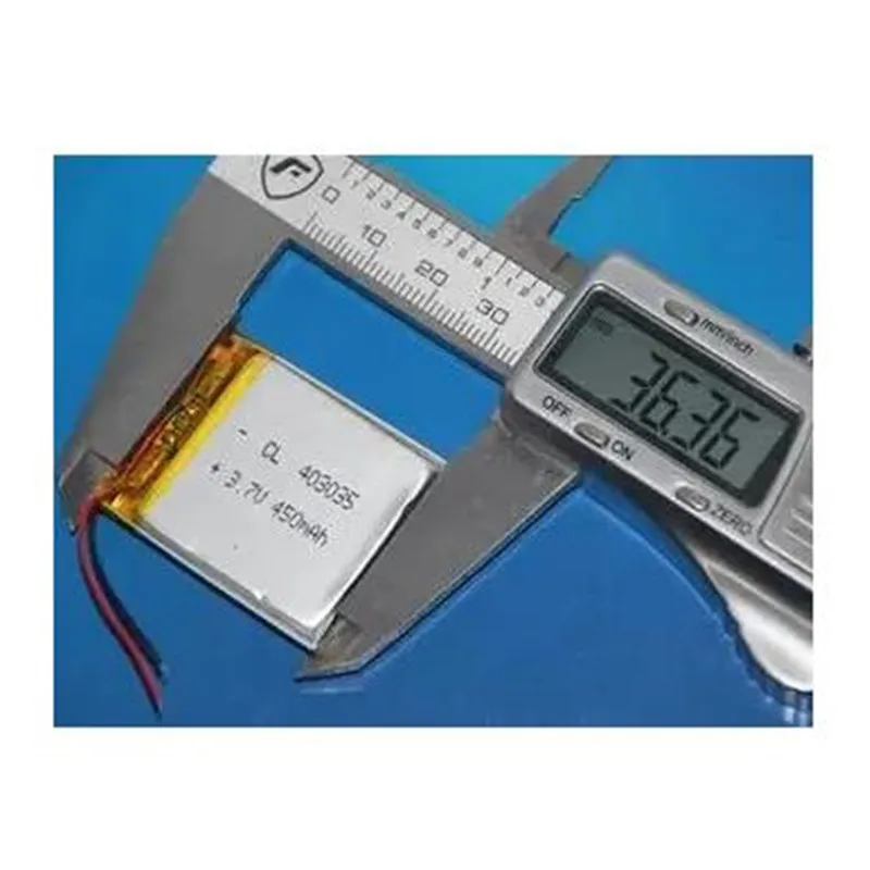 

2Pcs/Lot 403035 3.7V 450Mah Lithium Polymer Li-po Li-ion Rechargeable Battery For Mp3 GPS PSP Drive Recorder