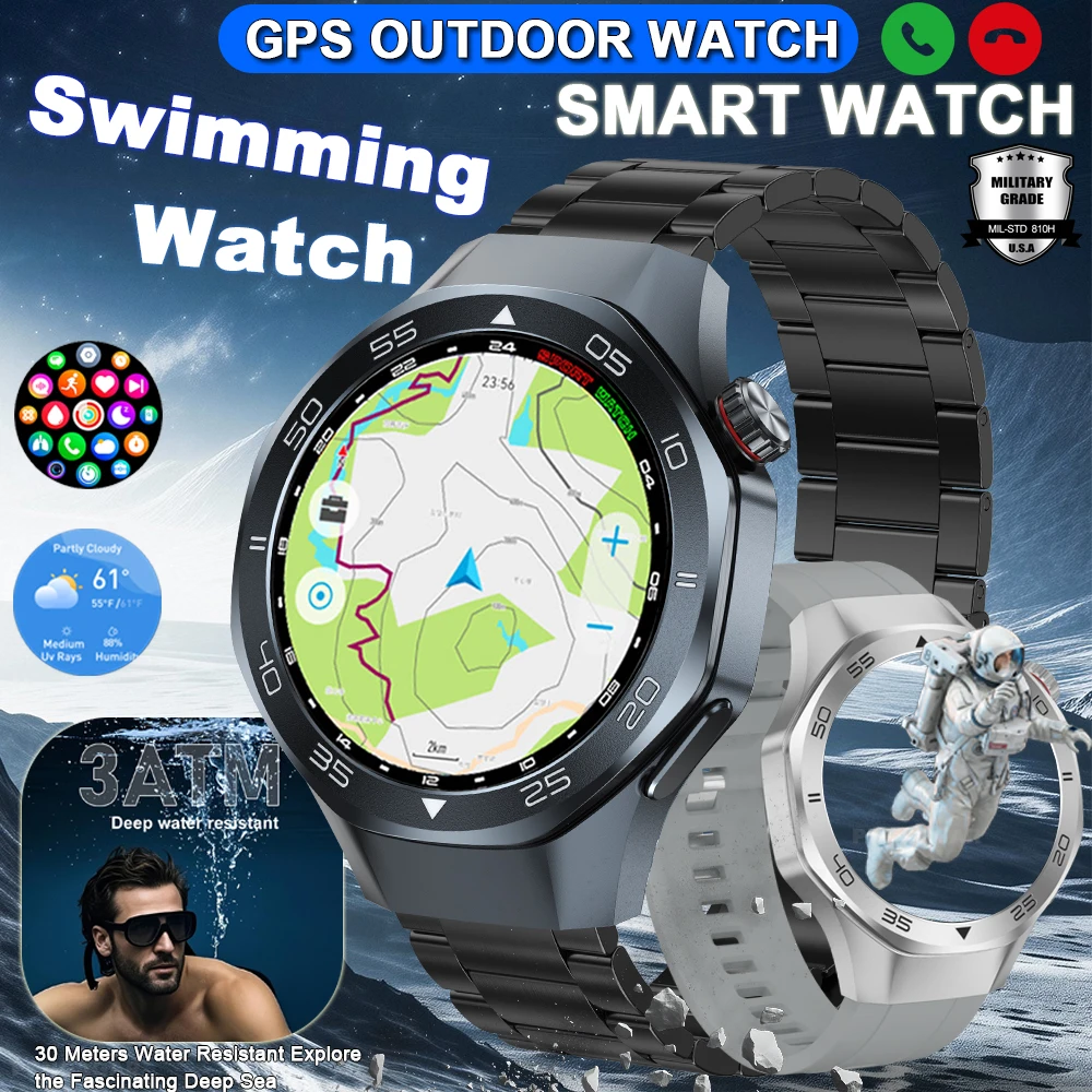 

2025 Новые умные часы PENGAGAR C10 Pro для мужчин HD AMOLED Экран GPS Траектория движения Сердечный ритм Bluetooth Вызов 1,52 дюйма SmartWatch 3ATM