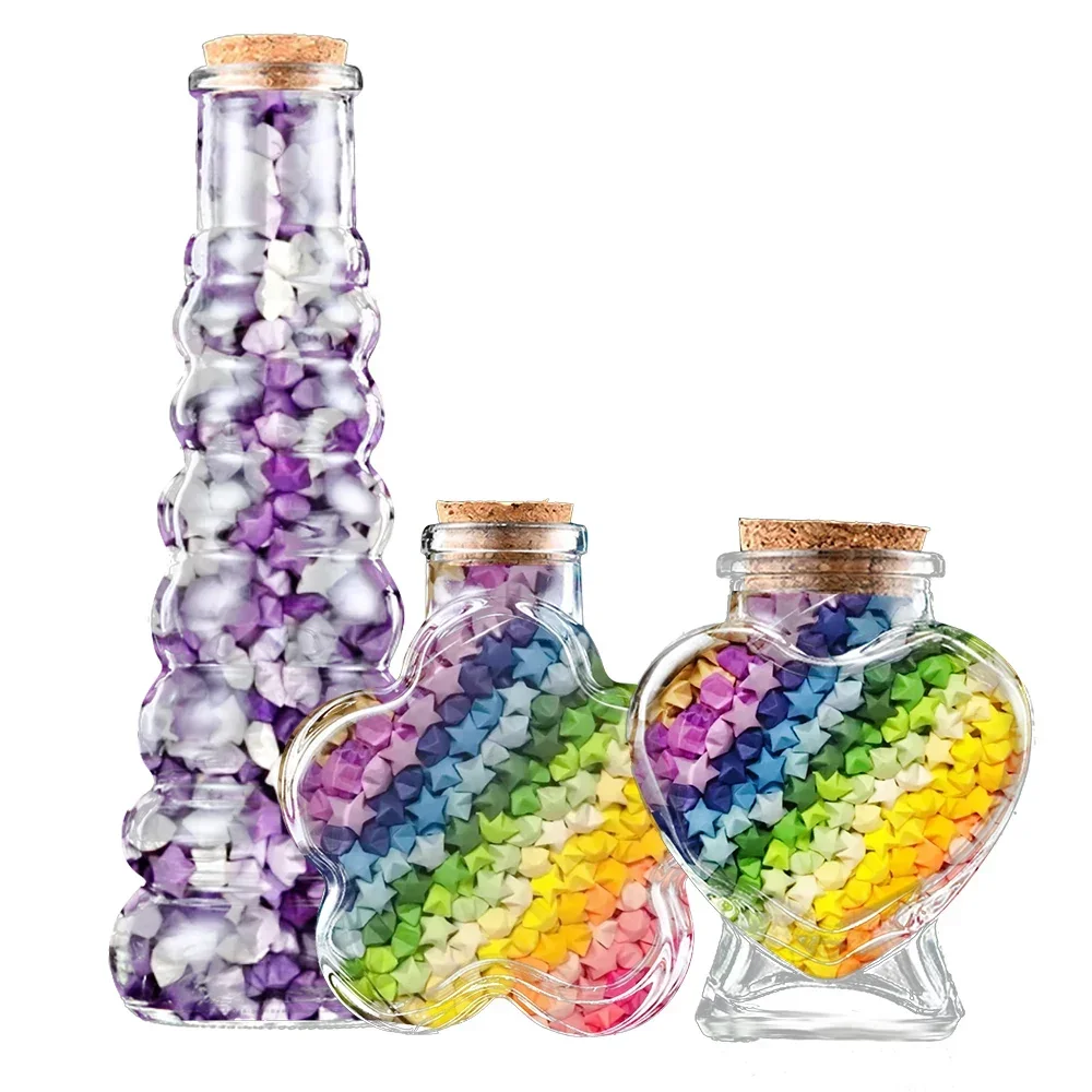 540 ورقة أوريغامي نجوم شرائط ورقية قابلة للطي ورق ملون مزدوج الوجهين نجمة حظ أوريغامي فنون يدوية للأطفال ديكور منزلي - 6