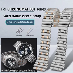 22mm 24mm For Breitling Stainless Steel Strap B01 42mm Bracelet Watchband Chronomat B01 Watch Band Men's Strap Silver Rose Gold