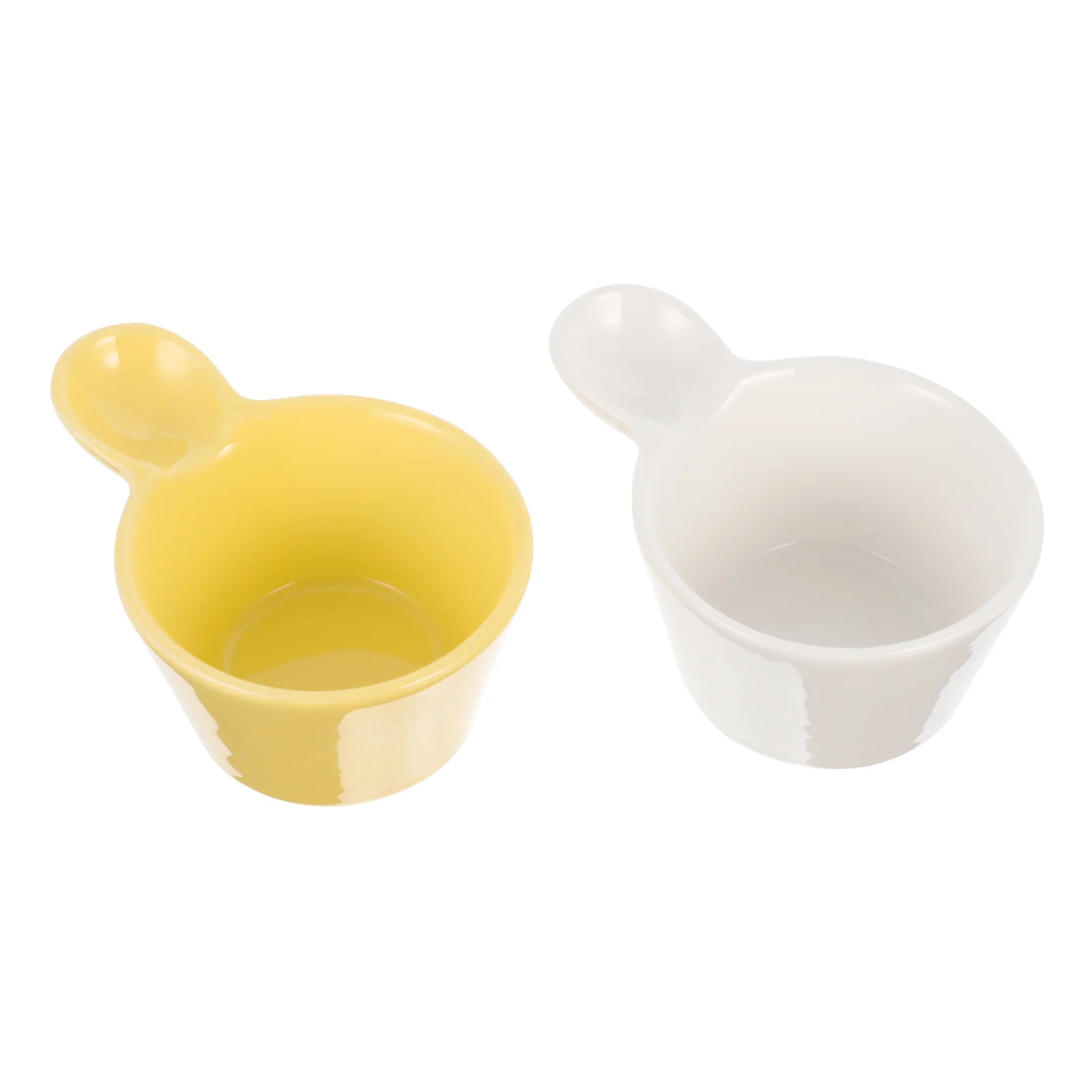 

2Pcs Ceramic Round Handle Dessert Bowls Ice Cream Fruit Salad Serving Bowls Easy Clean for Dining Ceramic Ice Cream Bowl