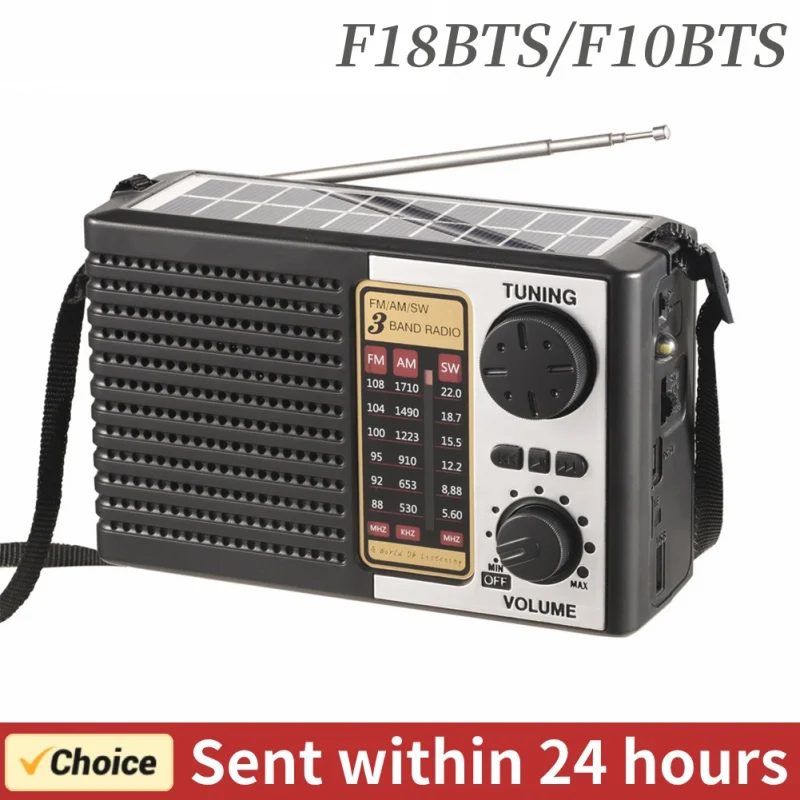 Портативное солнечное радио, аварийное FM AM SW радио с питанием от аккумулятора, Bluetooth-совместимое радио с аварийным фонариком 5,0 для кемпинга на открытом воздухе