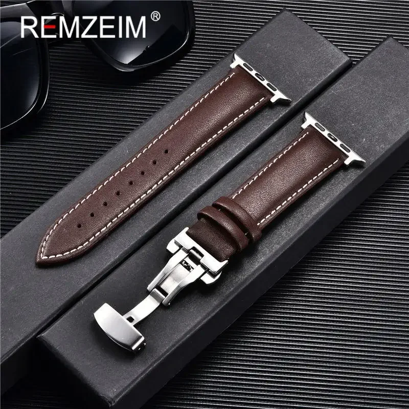 Lederarmband für Apple Watch Band 45 mm 41 mm 44 mm 40 mm 42 mm 38 mm Ultra 49 mm Armband für Iwatch Serie 8 7 SE 6 5 4 3 Armband – Detail 4