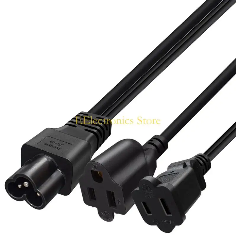 B03C Short Power Distribution Cable IEC320 To NEMA 1 15R And 5 15R 1ft