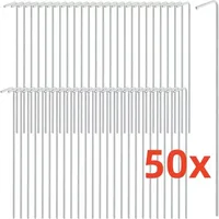 Clavijas de acero galvanizado para tienda de campaña, accesorios duraderos de Punta puntiaguda plateada, anclaje de hoja de tierra para acampada, 50 piezas