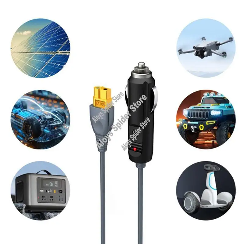 

Drone Accessories XT60 Car Charging Cable Lighter, Drone Device Power Converter, Car Charging Cable-AB09