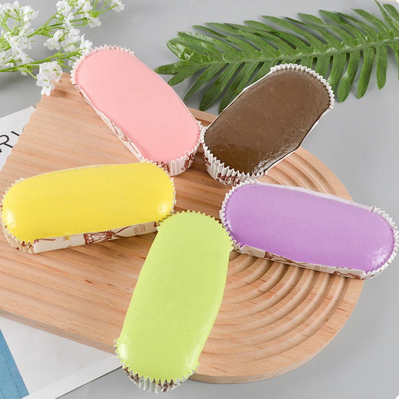 1Pcs Simulation Slow Rebound Bread Paper Cup Sticky Bread Cake Mousse Model Toy Adult Children Stress Relief Sticky Bread Toy