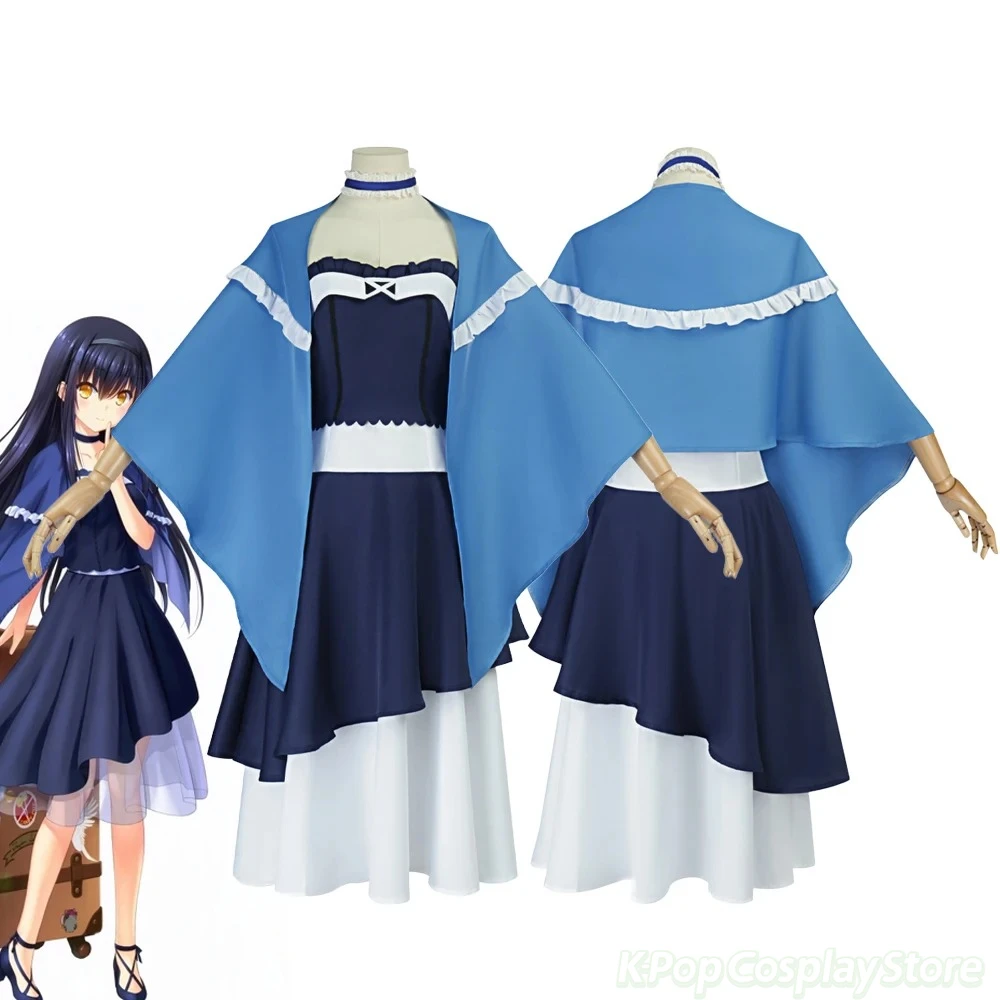 

New 2025 Anime Summer Pockets Kushima Kamome Cosplay Costume Women Dress Summer Uniform Halloween Clothes