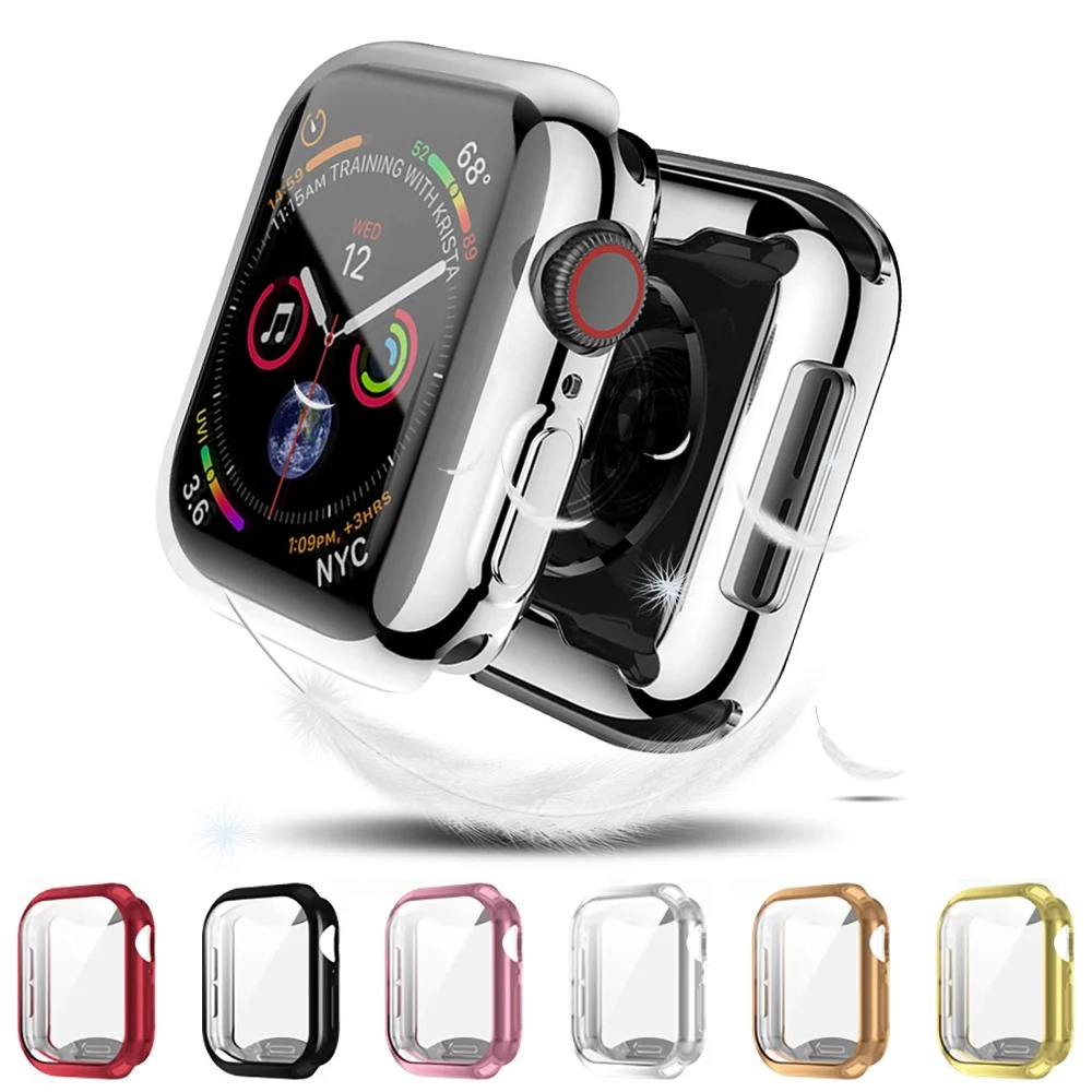 TPU-Hülle für Apple Watch Cover 46 mm 42 mm 45 mm 41 mm 40 44 mm ohne Bildschirm 360 galvanisierter Schutz für iWatch 11 10 9 8 7 6 5 4 SE