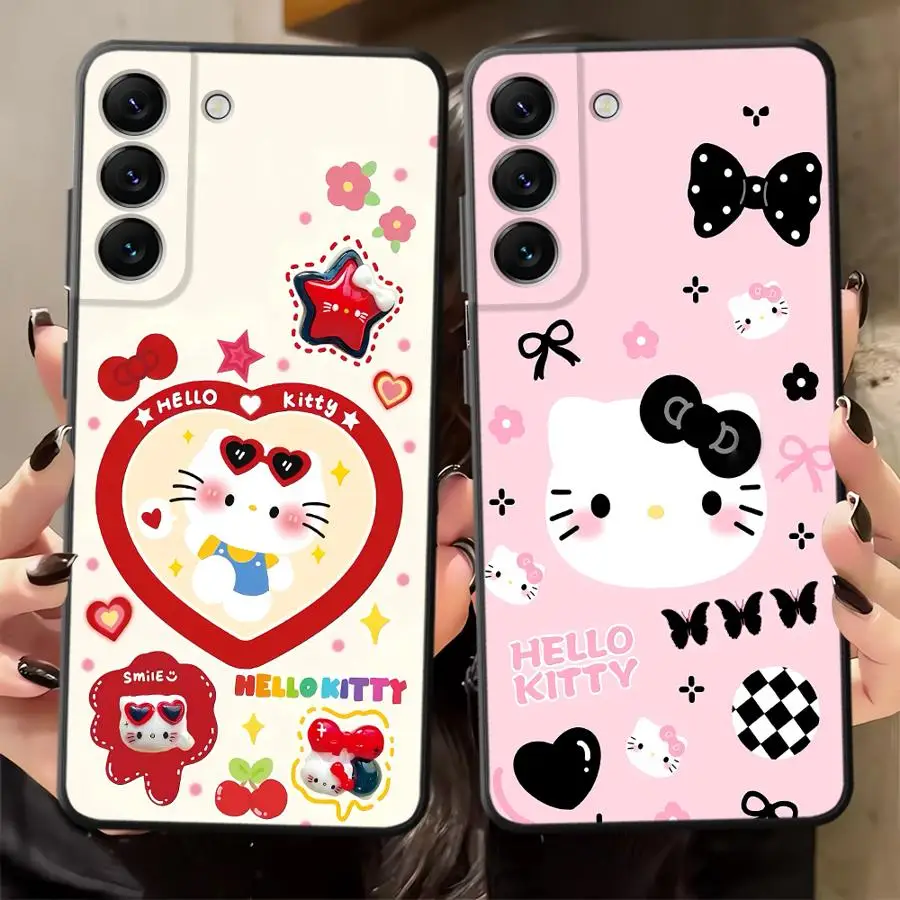 Cute Hello Kitty Phone Cover Case for Samsung Galaxy A03 A07 A04 Note 20 Ultra 9 10 A10 A20 A30 A40 A01 A02 A06 A50 A70 A05
