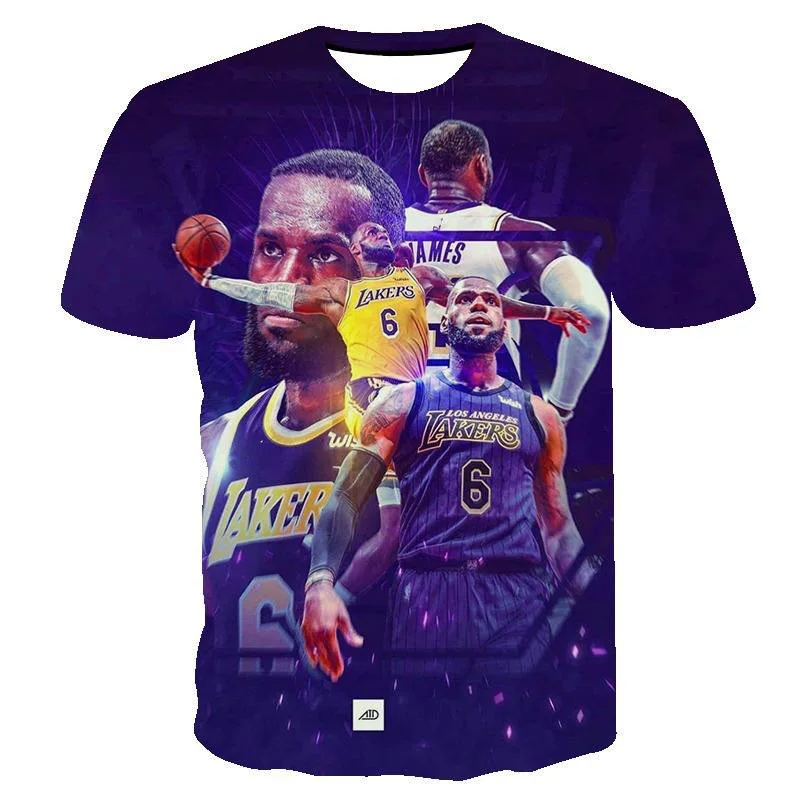 Summer NBA Stars New TShirt Short Sleeve Fashion Breathable Casual Adult Kids Teen Identical LeBron James 3d Casual T-Shirt