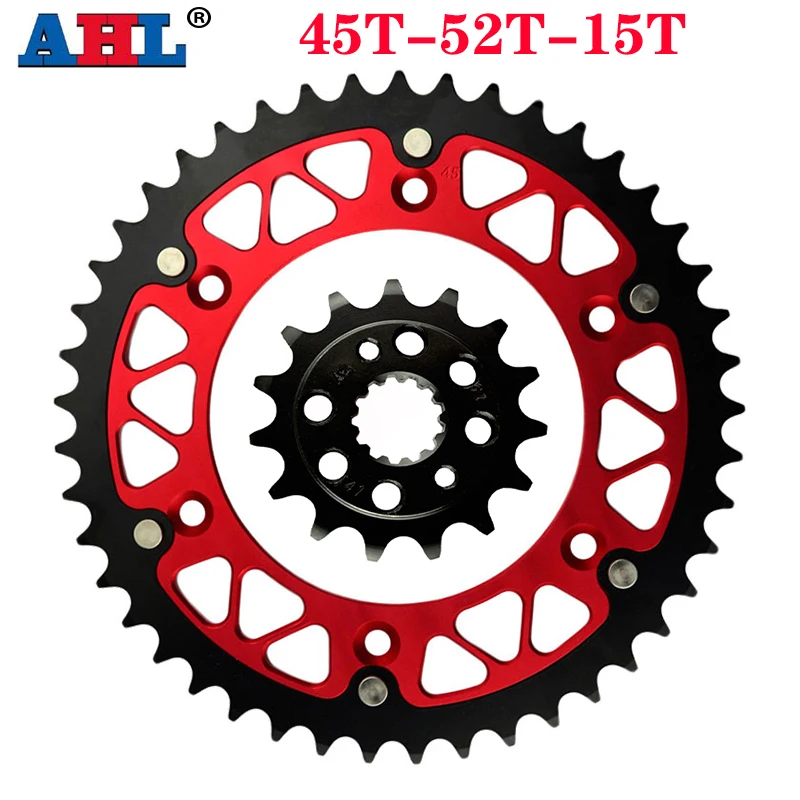 

AHL Motorcycle Steel Aluminum Composite 45T~52T 15T Front & Rear Sprocket Fo HONDA XR650R 2000-2007 XR650 XR 650 R 20517 10212