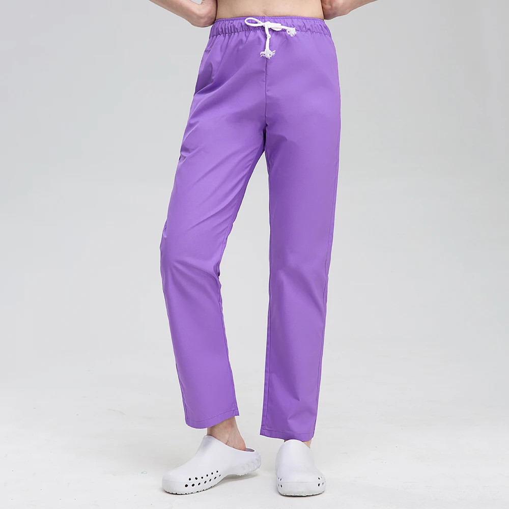 Pure Color Scrubs Pants Nurse Accessories Lab Surgical Pants Unisex Pet Doctor and Nurse Uniform Work Pants Medical Doctor Pants