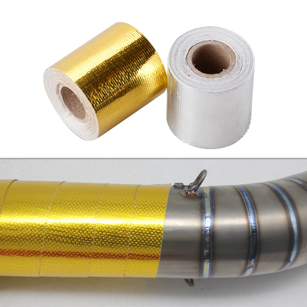 RASTP-2'' /5M Thermal exhaust Tape Air Intake Heat Insulation Wrap Tape Exhaust Heat Wrap Roll Heat Shield Tape RS-CR1016