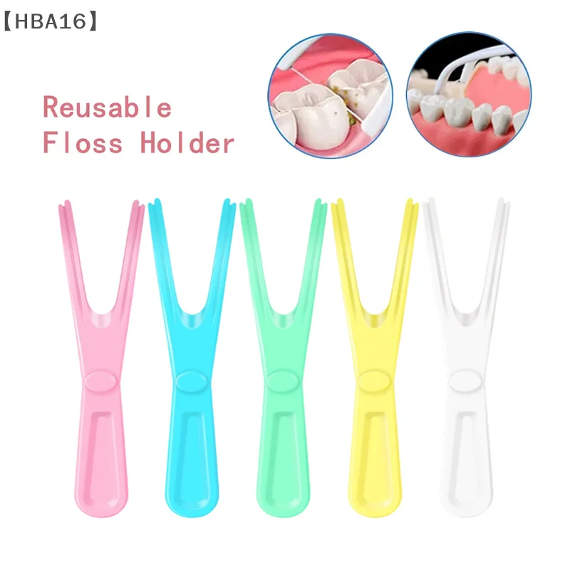 

1/5Pcs Y Shape Plastic Dental Floss Rack Reusable Pick Holder Teeth Clean Care Tool Without Dental Floss Oral Hygiene Toothpick