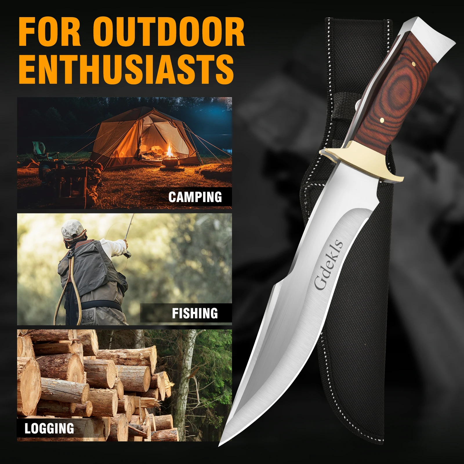 1 Knife, High-Quality Outdoor Knife, Fixed Blade, Straight Knife, Kitchen Multipurpose Knife, High Hardness Portable Knife