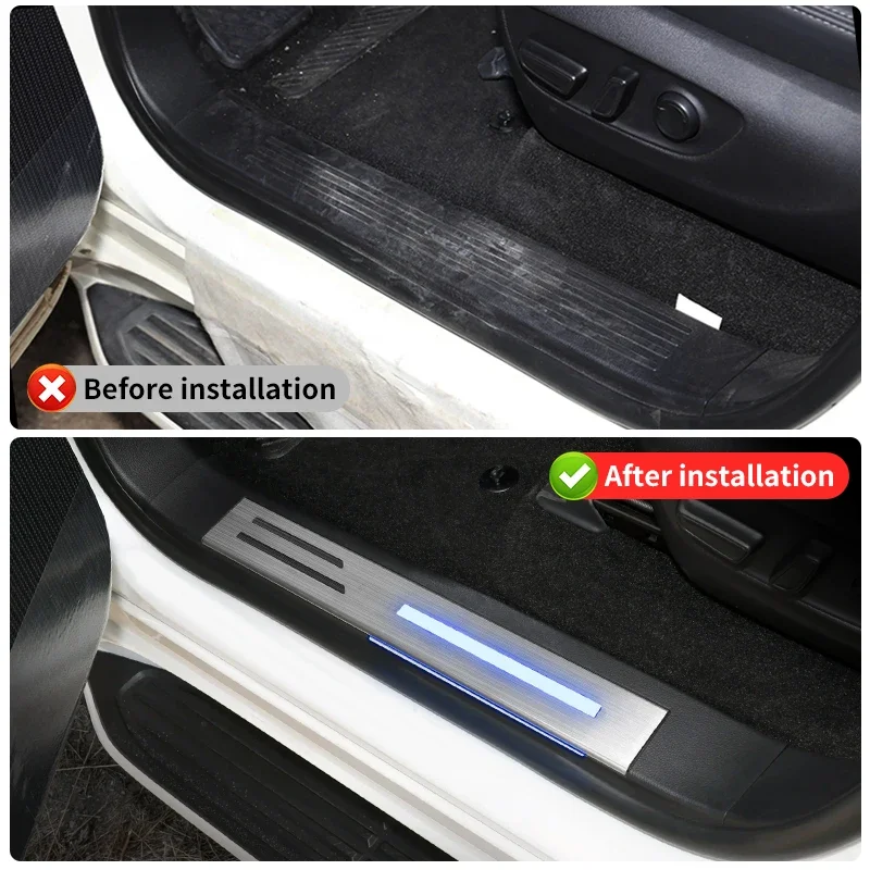 สําหรับ 2021-2025 Toyota Land Cruiser 300 LEDแผงประตูเปลี่ยนLc300 การปรับเปลี่ยนภายในอุปกรณ์เสริมยินดีต้อนรับเหยียบ