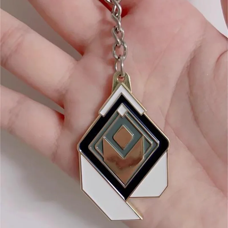 Valorant Competitive Player's Rank Radiant Enamel Pendant Keychain for Men Women Metal Key Ring Fans Collectible Jewelry Gift