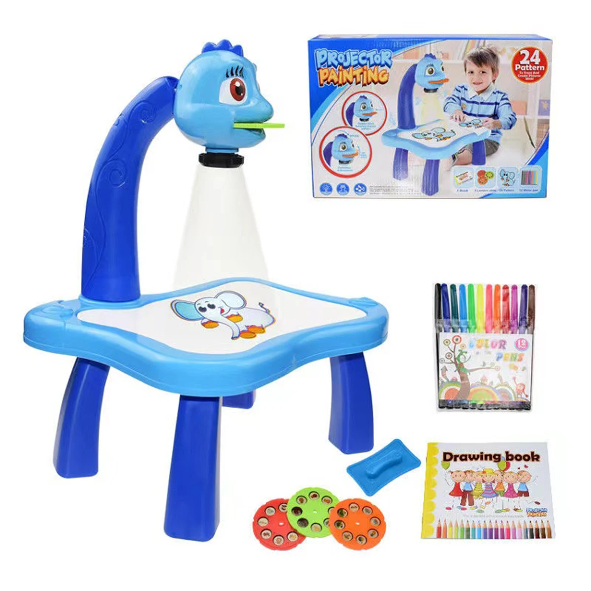 children led projector drawing table toy painting set table educational board learning tools painting toys for children