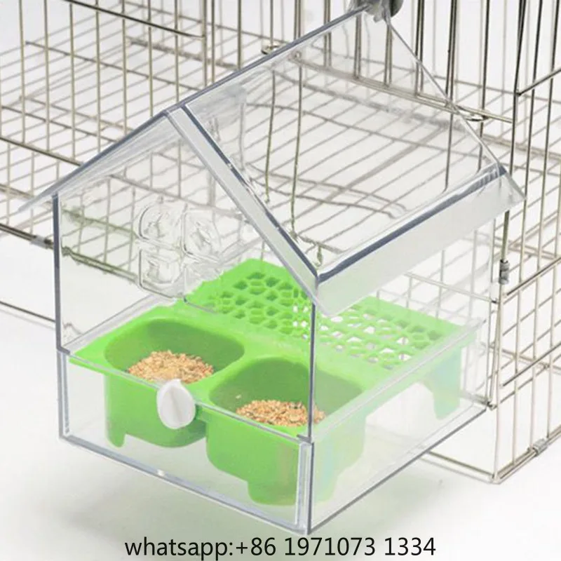 Hanging Bird Bath Bathing Portable Watering with Drawer Drinker Bird Cage Feeder Bird Bath Bowl House Hanging Shower Box view 2