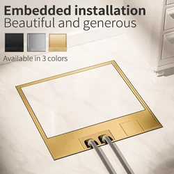Embedded Underground Floor Hidden Socket USB EU/FR/BR/IL/IT/Korea Stainless Steel Table Outlet Socket Box 130*130mm