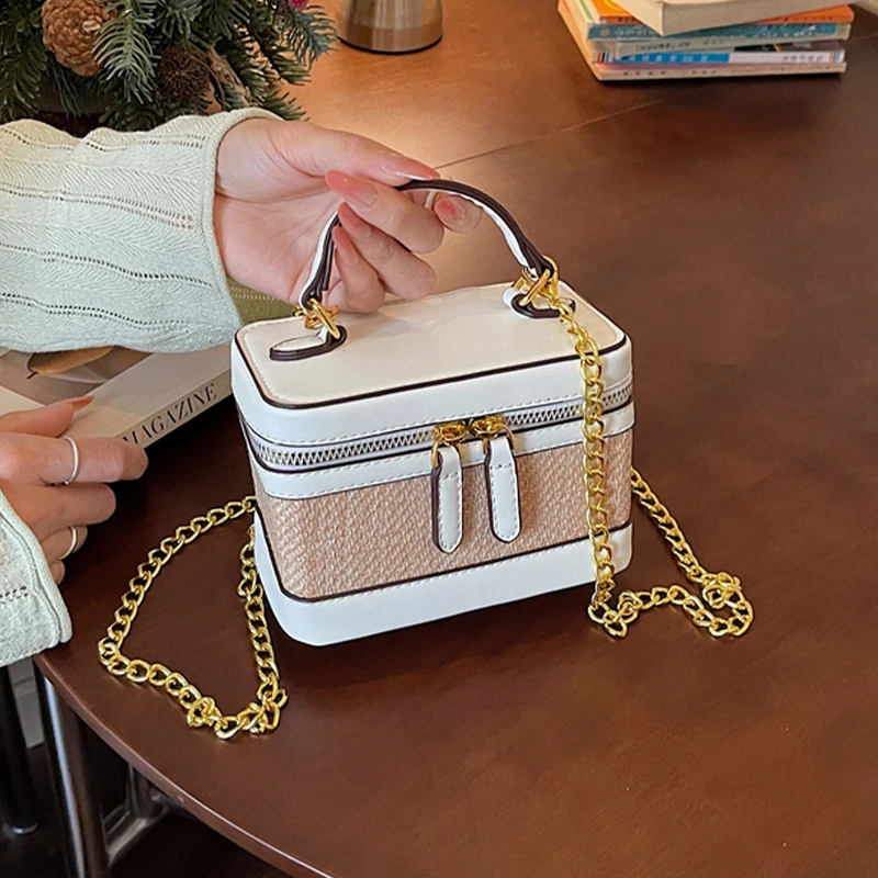 Модные женские сумки Fashion Box: дизайнерские соломенные сумки через плечо, повседневные летние маленькие сумочки из искусственной кожи 2026 (bolso mujer)