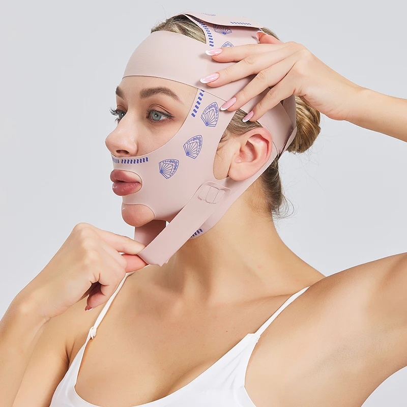 여성 턱 볼살 슬리밍 밴드 리프트업 벨트 이중 레이어 V라인 페이스 쉐이퍼 얼굴 주름 방지 스트랩 스킨케어 뷰티 도구