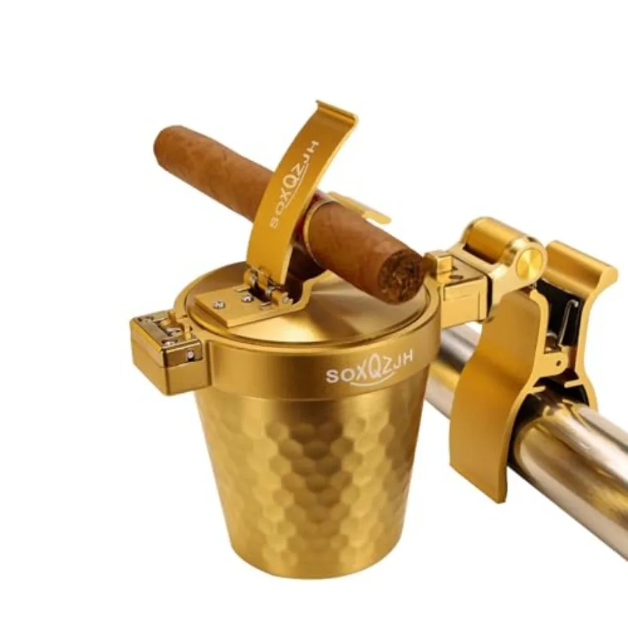 

Cigar Ashtray Cigar Accories, Cigar Holder, Ashtray with Lid Windproof and Odor Resistant, Car Ashtrays for Cup Holder, Cigar H