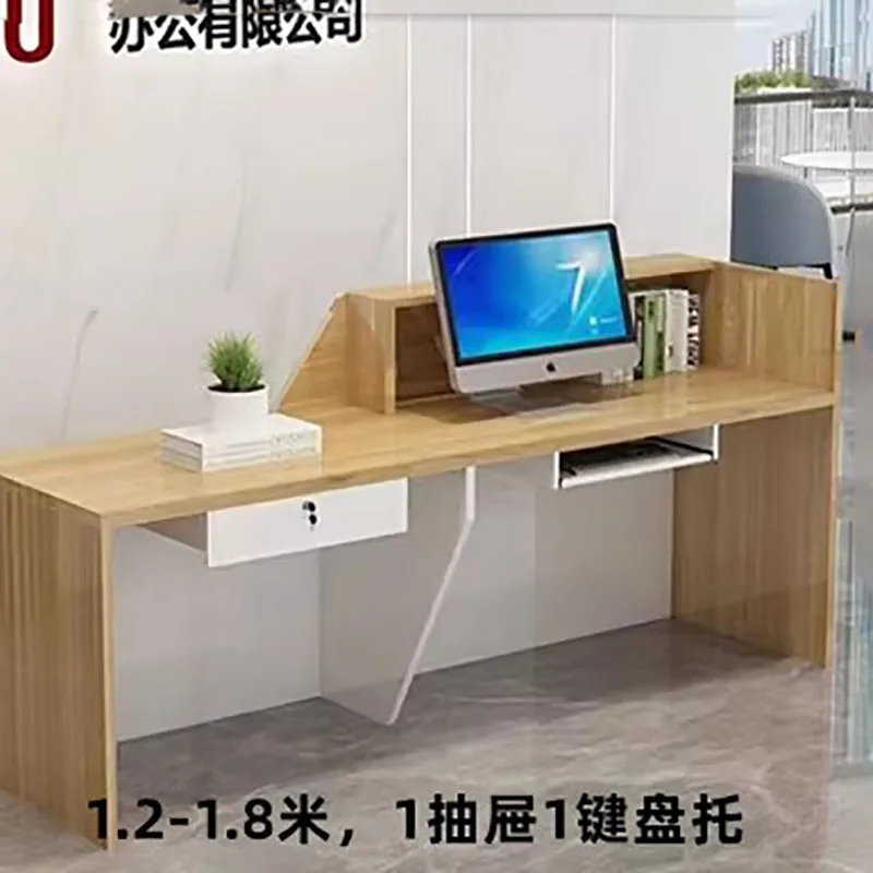 Customized Versatile Desk Table Modern Storage Unique Creative Reception Desk Trendy Luxury Kassen Theke Office Furniture