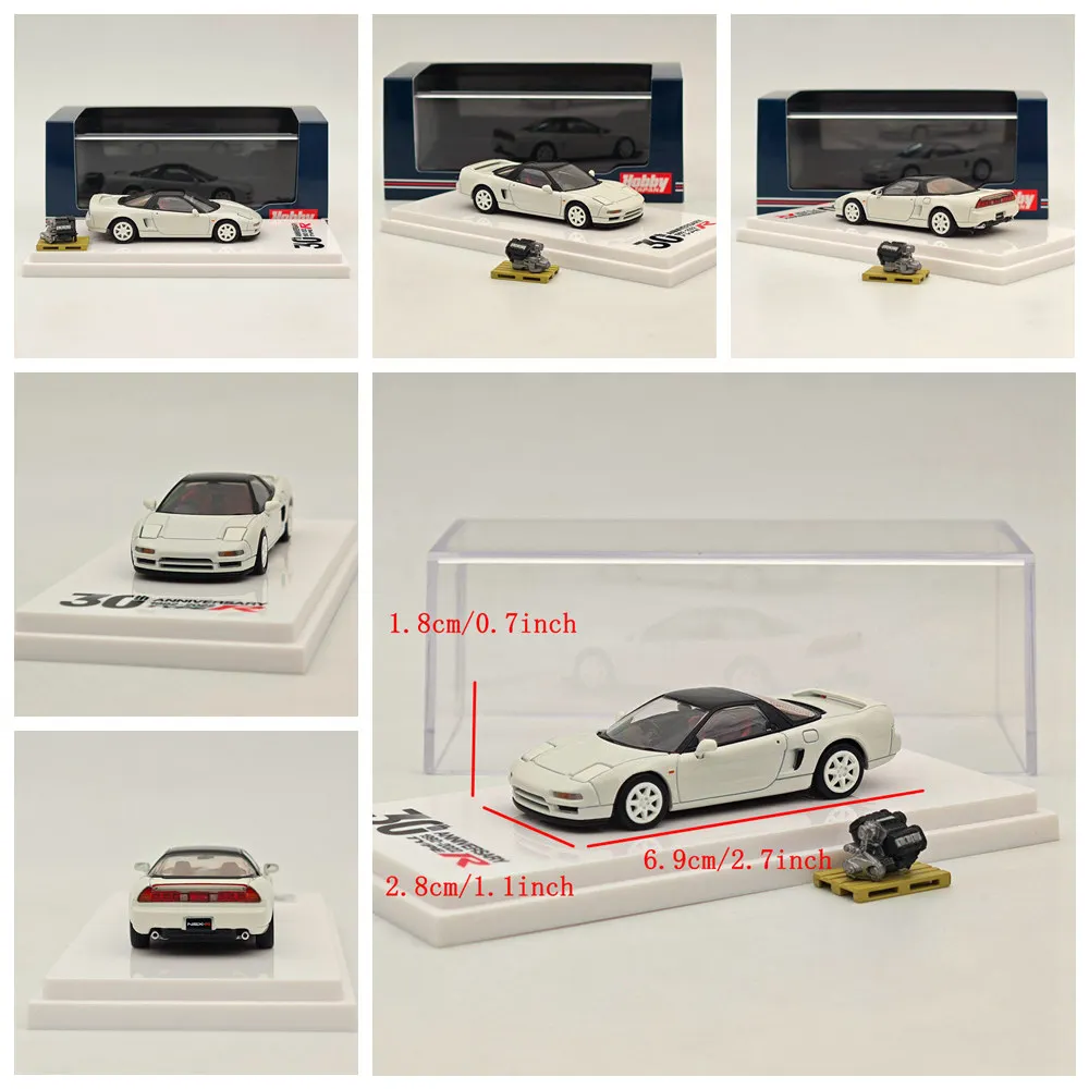 Hobby Japan 1/64 NSX NA1 Type R 1994 with Engine Display 30th Anni NSX-R (NA2) with Genuine Seats Display Model in Pearl