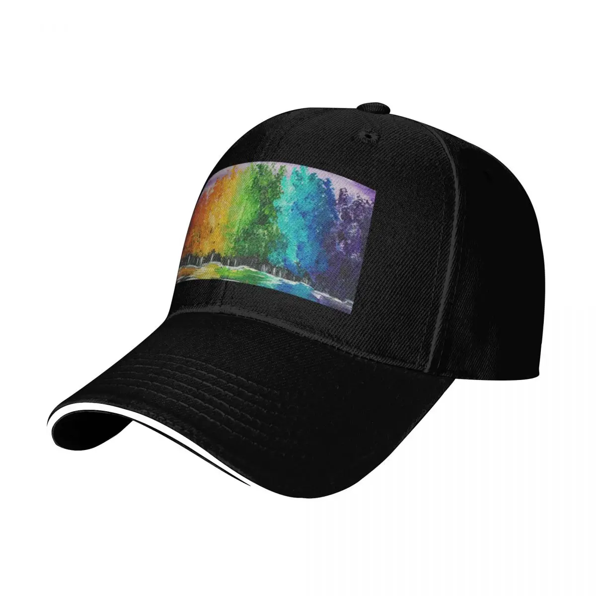 Happy Rainbow Trees - YLM_arts Baseball Cap Outdoor Golf Running Hiking Summer Beach Travel Streetwear Hip Hop Trendy
