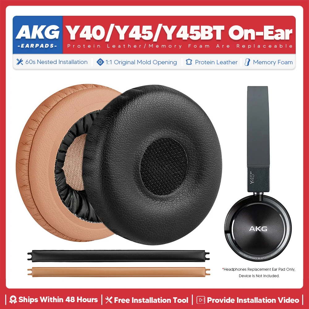 Almohadillas de repuesto para auriculares inalámbricos AKG Y40, Y45, Y45BT, piezas de reparación, almohadillas de espuma para los oídos