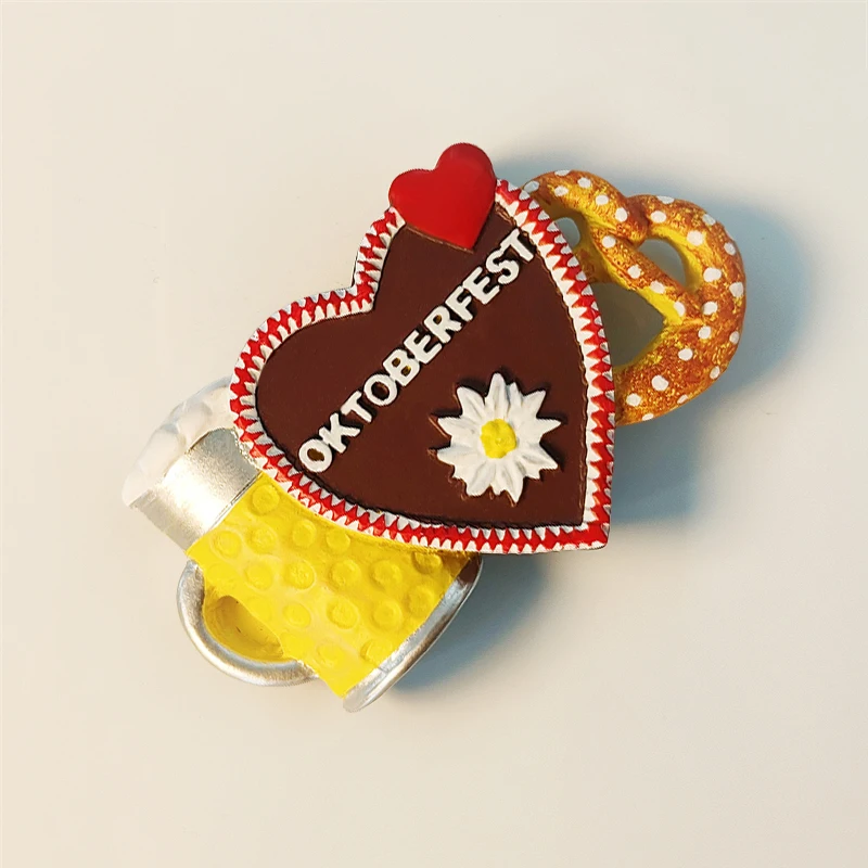 ألمانيا، مونيخ، أوكتوبيرفيست، مجسمة ثلاثية الأبعاد، هدايا تذكارية للسياحة، لوحة من الراتنج، ديكور منزلي، مغناطيس الثلاجة #2