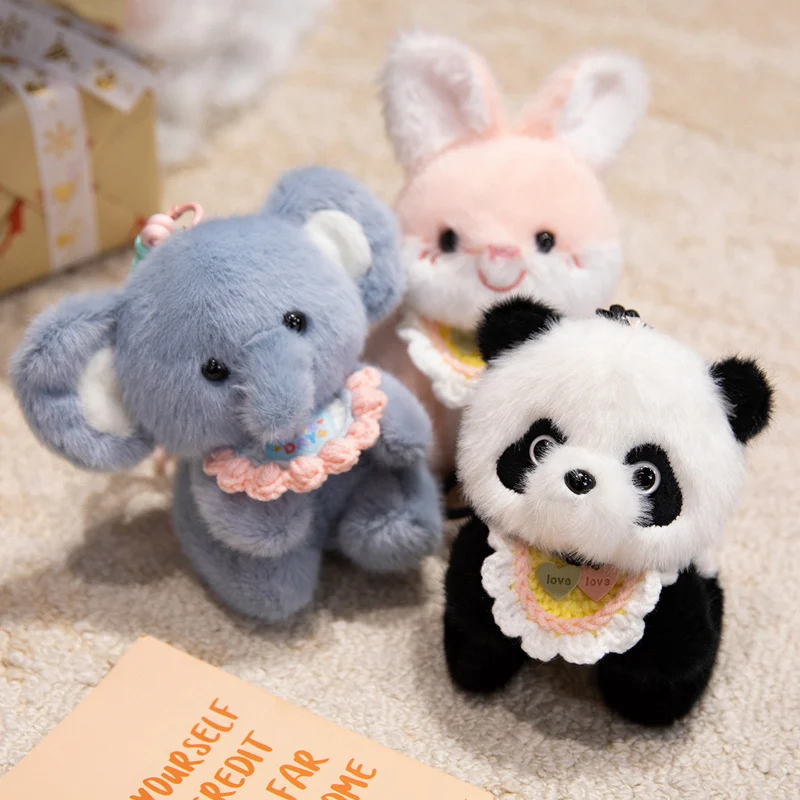 15 سنتيمتر Kawaii الحيوان الصغير أفخم قلادة لينة الباندا الكلب خنزير الأغنام القط مفتاح سلسلة حلقية مع حلقة الإكسسوارات هدية #2