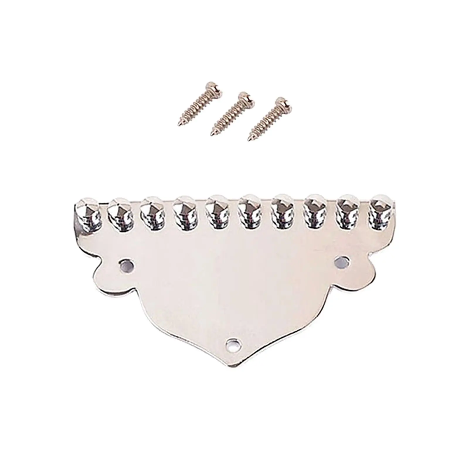 Chrome Plated Mandolin Tailpiece for 10 String Mandolin Parts w/ Screws