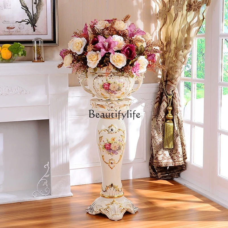 

Ceramic Floor Stand Vase Large Luxury European Style Flower Arrangement Decoration Floor