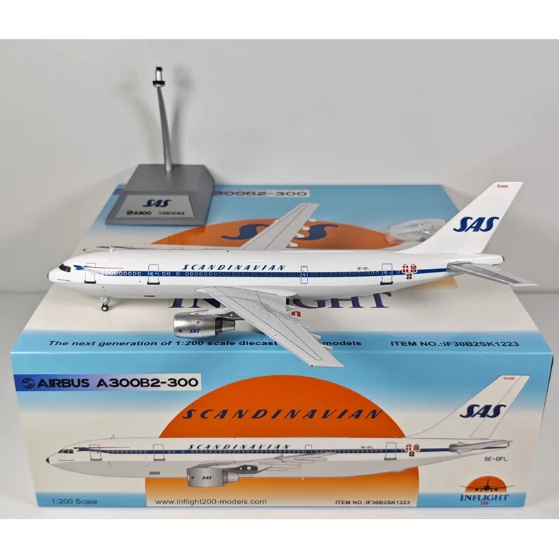 

Литой под давлением масштаб 1/200 SAS Scandinavian Airlines A300 AB2 SE-DFL, модель самолета из сплава, игрушка, коллекционный декоративный орнамент