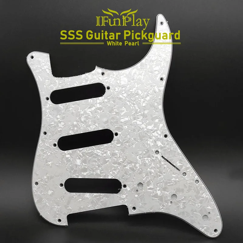 SSS Electric Guitar Pickguard for FD ST Guitar Protecting 11 Mounting Screw Holes for Electric Guitarra White Pearl