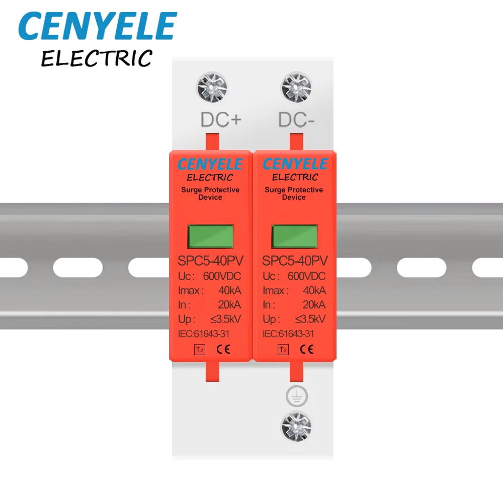 SPD DC 2P 600V/1000V/1200V/1500V 3P 20KA~40KA House Surge Protector Protective Low-voltage Arrester Device