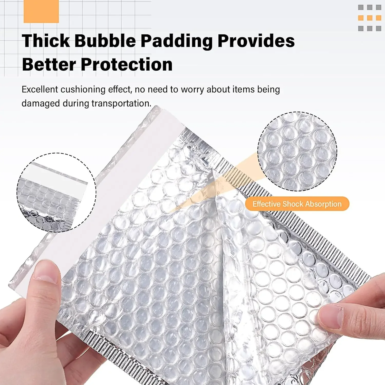 Laser Silver 50 pieces Bubble Envelope Metal Envelope Shipping Packaging Bag Silver Small Business Supplies Mailing by Postman