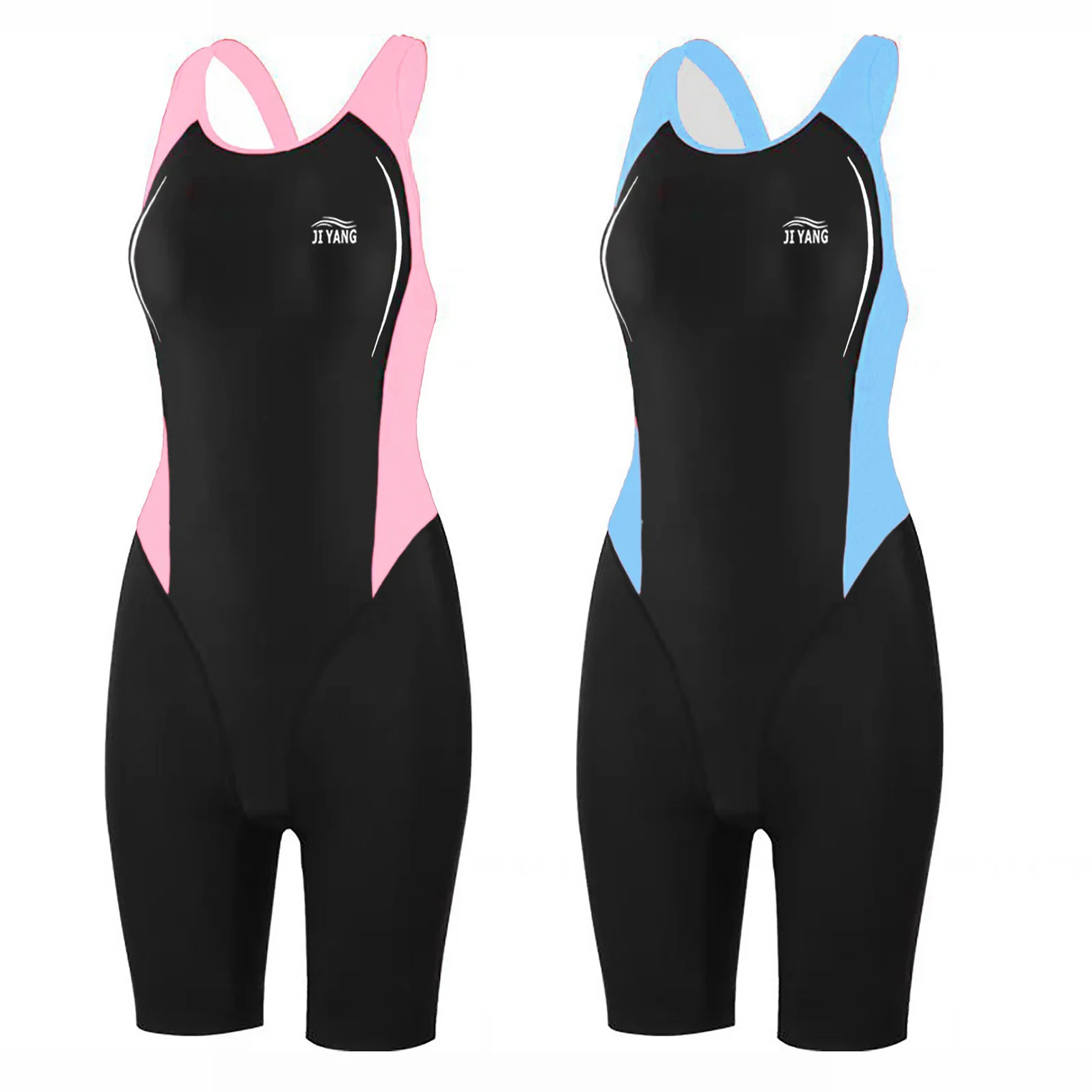 Womens Swim Leotard One Piece Athletic Swimsuit Scoop Neck Sleeveless Open Back Swimwear Diving Wetsuit Surfing Bathing Suit