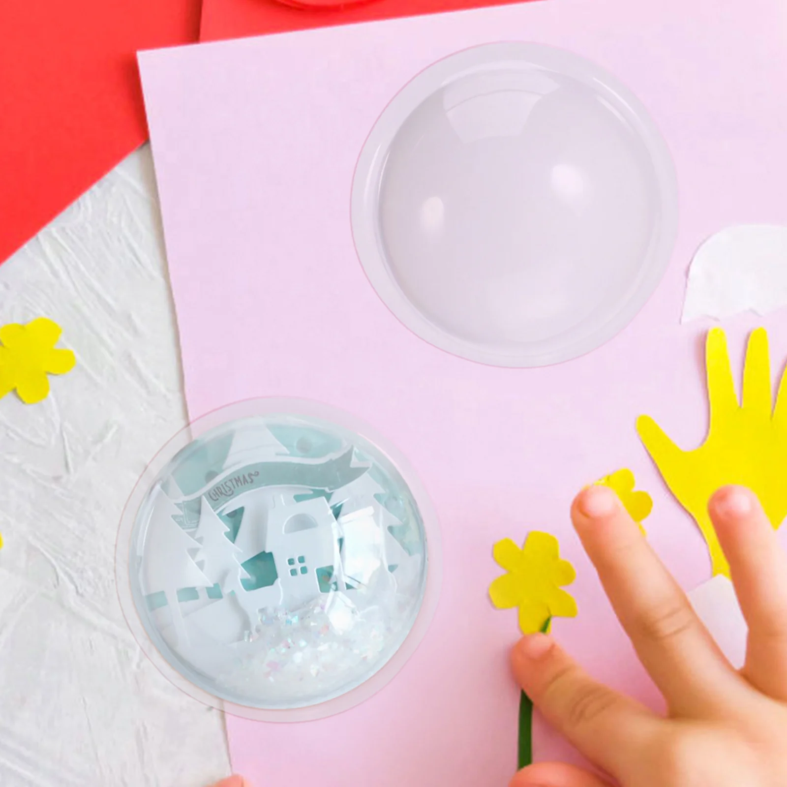 12Pcs Christmas Village Decorations Clear Plastic Domes for DIY Craft Projects Holiday Ornament Displays Snow Globe Hemisphere